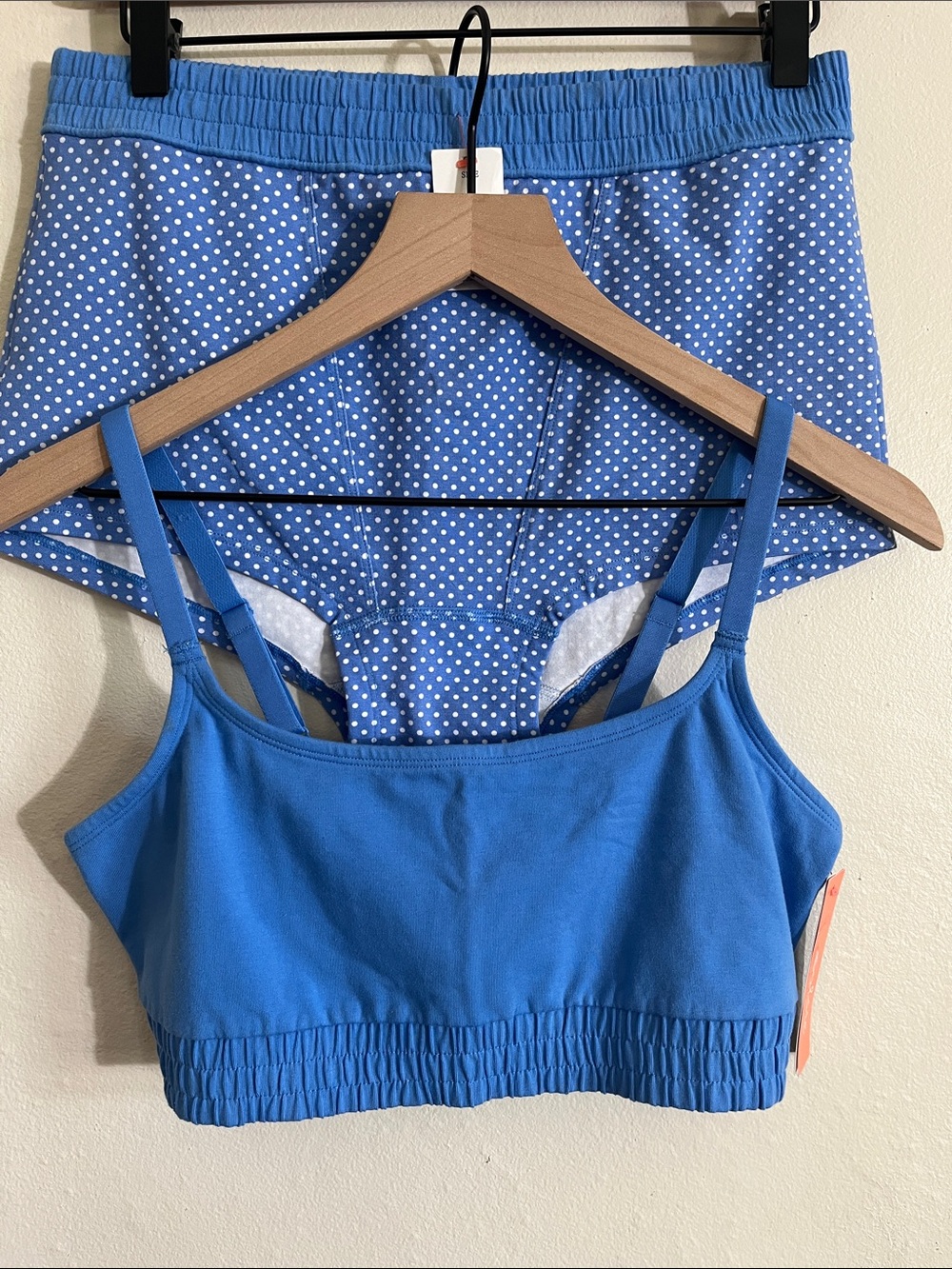 Colsie Blue Bralette & Polka Dot Sleep Shorts Set